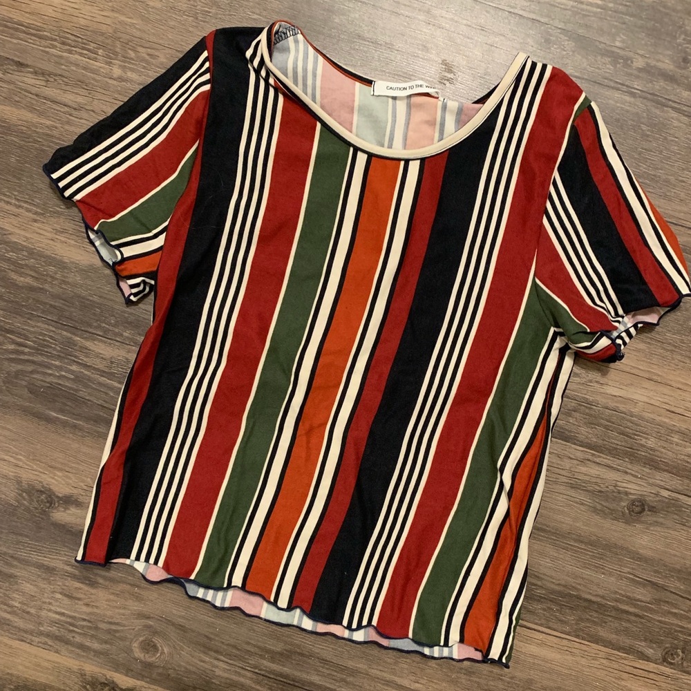 Striped T-shirt/crop top